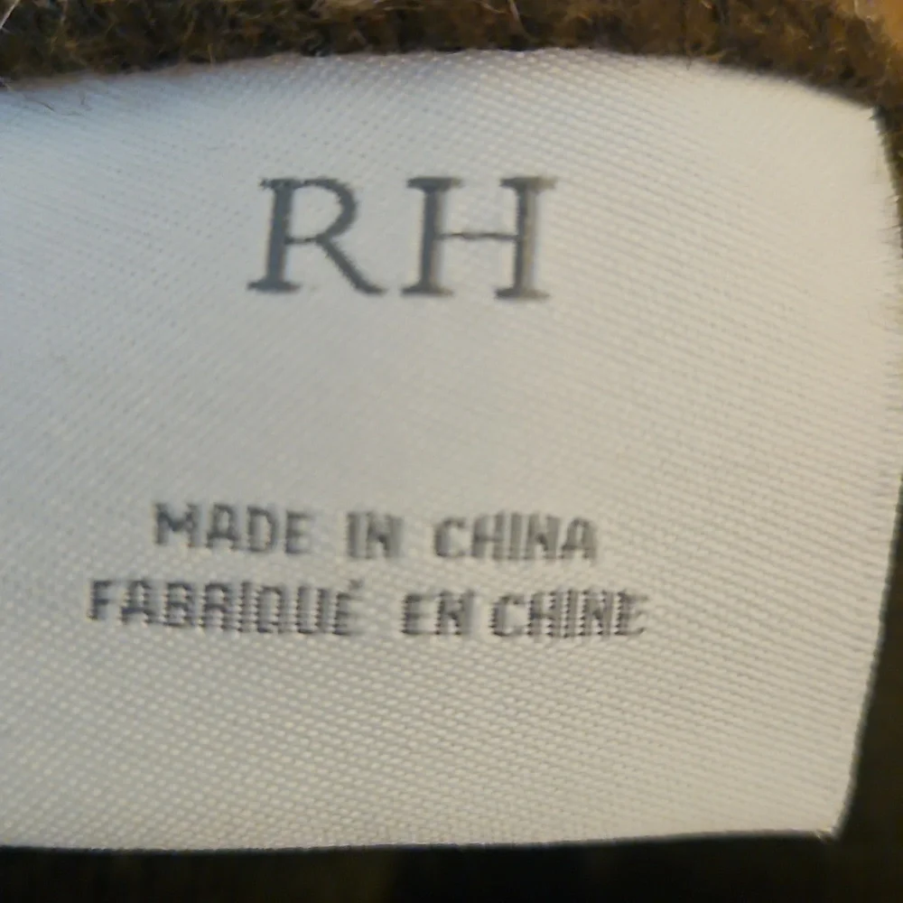 Restoration Hardware Gray/Black Faux Fur Pillow Cover